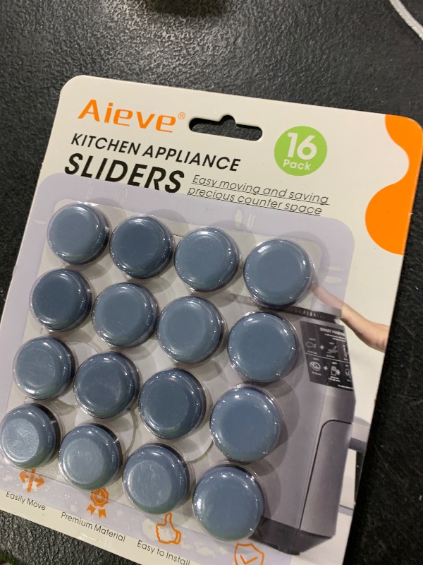 Photo 1 of Aieve Appliance Sliders, 16 Pcs Self Adhesive Appliance Slider for Easy Moving & Space Saving, Small Countertop Rollers Kitchen Hacks Mixer Accessories