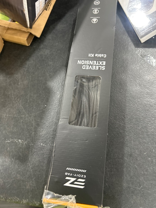 Photo 1 of EZDIY-FAB PSU Cable Extension Kit, 300MM Black, 16AWG, 68 Pins, ATX, EPS, PCI-E, 10 Pack, 1000W, 13A, 12V, Indoor, PC Power Supply Cables