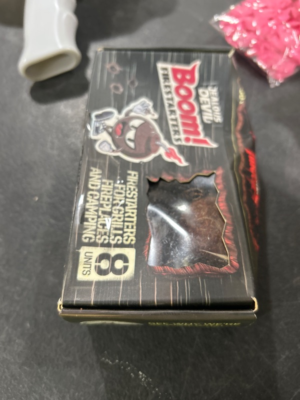 Photo 1 of Jealous Devil Boom! Firestarters 8 Pack, 100% Natural Made from Coconut Fiber, No Smoke and Odorless, Waterproof, 20-Minute Long Burn for BBQ Lump Charcoal, Briquettes, Fireplace, Camping and More