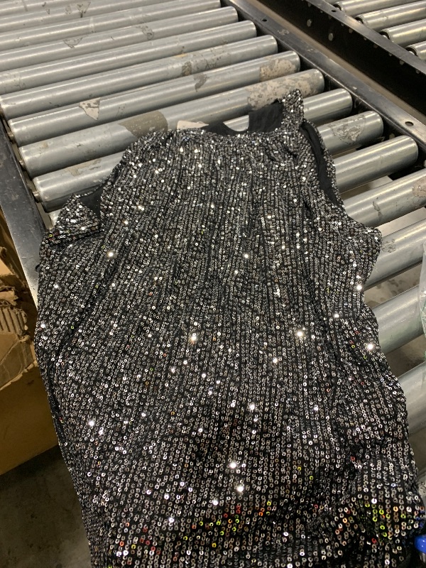 Photo 1 of Womens Summer Fashion Sequin Tops Scoop Neck Sequin Sparkle Shimmer Sleeveless Tanks Tops Blouses
