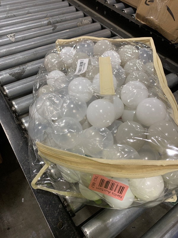 Photo 1 of MoonxHome Ball Pit Balls for Toddlers, BPA Free Crush Proof Plastic Toy Balls for Ball Pit, Children's Water Toys, Ideal Gift for Christmas for Play Tent 2.15" Pack of 100 White Clear and Light Grey