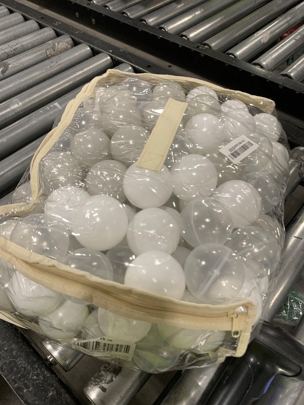 Photo 1 of MoonxHome Ball Pit Balls for Toddlers, BPA Free Crush Proof Plastic Toy Balls for Ball Pit, Children's Water Toys, Ideal Gift for Christmas for Play Tent 2.15" Pack of 100 White Clear and Light Grey