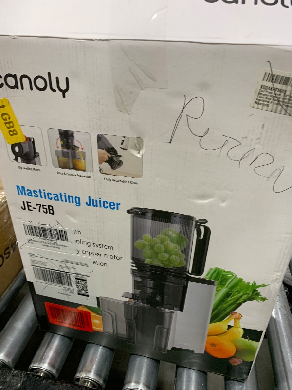 Photo 1 of Cold Press Juicer, 5.8" Wide Feed Chute Juice Extractor Machine with 400W, High Juice Yield, Slow Masticating Juicer for Whole Vegetables & Fruits, Premium Grey