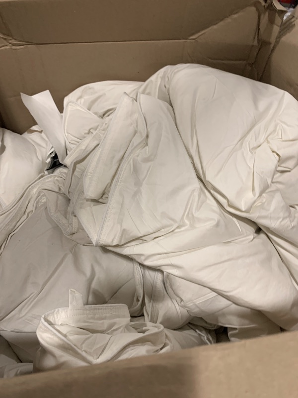 Photo 1 of BPC Lightweight Organic Feather Down Comforter California King, Hotel Luxury Duvet Insert with 100% Cotton Cover and Puffy Feather Down Filling, for Summer/Hot Sleepers, Ivory White, 104x96 Inches