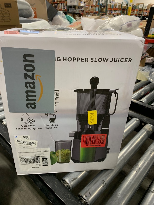 Photo 1 of Cold Press Juicer, 5.3" Extra Large Feed Chute Fit Whole Fruits & Vegetables, 350W Slow Masticating Juicer Machines, Easy to Clean, High Juice Yield?Grey?