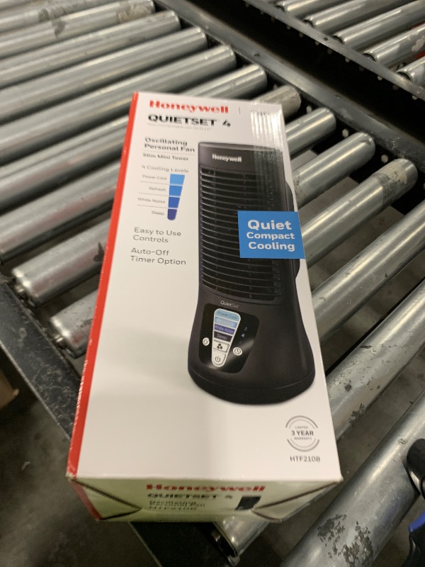 Photo 1 of Honeywell HTF210B QuietSet Personal Table Fan, Black – Oscillating Personal Fan with Quiet Operation and 4 Levels of Power and Sound