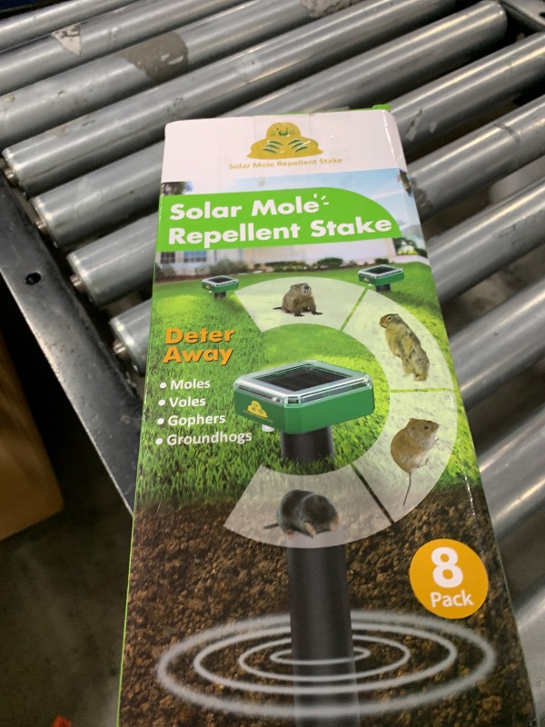 Photo 1 of 8 Pack Mole Repellent for Lawns Solar Powered Groundhog Spikes, Ultrasonic Mole Stakes for Yard, Waterproof Gopher Repellent to Get Rid of Gopher, Vole and Snake for Farm