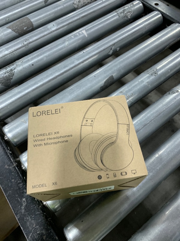 Photo 1 of LORELEI X6 Over-Ear Headphones with Microphone, Lightweight Foldable & Portable Stereo Bass Headphones with 1.45M No-Tangle, Wired Headphones for Smartphone Tablet MP3 / 4 (Space Black)