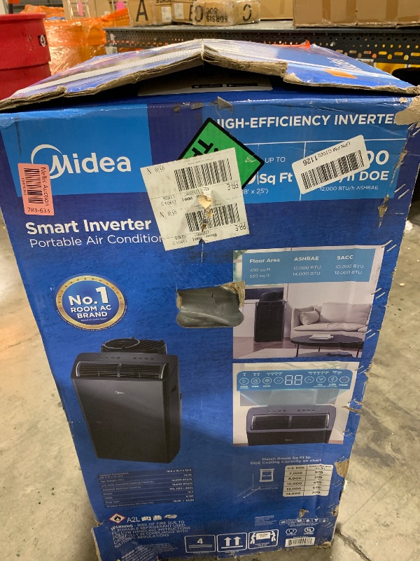 Photo 1 of Midea Duo 12,000 BTU (10,000 BTU SACC) High Efficiency Inverter, Ultra Quiet Portable Air Conditioner, Cools up to 450 Sq. Ft., Compatible with Alexa/Google Assistant, Includes Remote