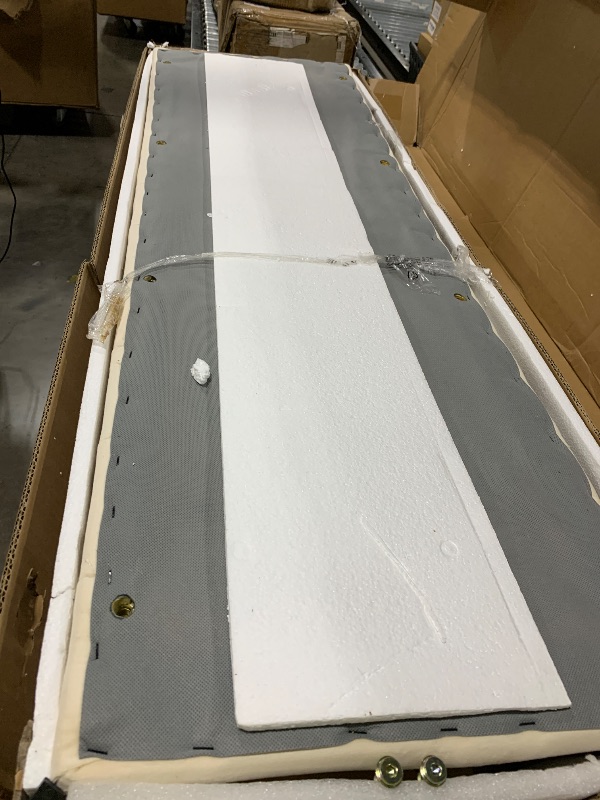 Photo 1 of Rolanstar Full Size Bed Frame with LED Light and Charging Station, Upholstered Headboard and Footboard, Metal Slat, Noise Free, Easy Assembly, Golden