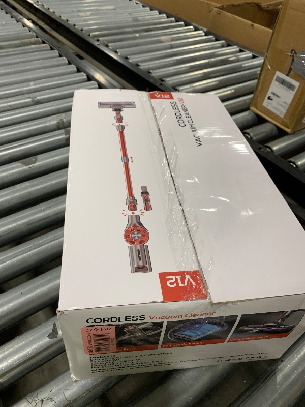 Photo 1 of Cordless Vacuum Cleaner Rechargeable with 2600mAh Detachable Battery, Powerful Vacuums with 2 Adjustable Modes, Lightweight Portable Stick Vacuum for Home (Wine Red)