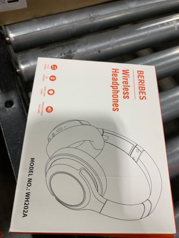 Photo 1 of BERIBES Bluetooth Headphones Over Ear, 65H Playtime and 6 EQ Music Modes Wireless with Microphone, HiFi Stereo Foldable Lightweight Headset (Orange red)