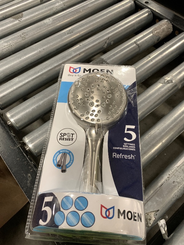 Photo 1 of Moen Engage Spot Resist Brushed Nickel Six-Function 5.5-Inch Sprayhead Handshower Showerhead with Magnetix, 26558SRN