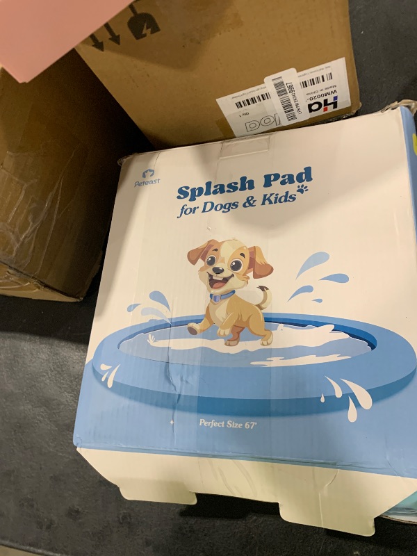 Photo 1 of Peteast Anti-Slip Ocean-Themed Splash Pad for Kids and Dogs - 67in 0.58 mm Thicken Sprinkler Dog Pool for Summer Outdoor Water Toys - Fun Backyard Play Mat for Children and Pets