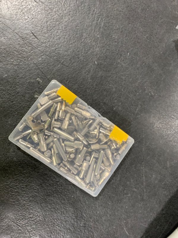 Photo 1 of 104Pcs Shelf Pins Kit,4 Styles Nickel Plated Shelf Support Pegs,Bookshelf Pegs for Shelves,Cabinet Shelf Bracket Pegs Shelf Pins Holders for Kitchen Furniture & Closet ( 5mm & 1/4inch )