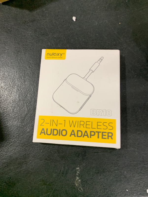 Photo 1 of Nulaxy Air in-Flight Bluetooth Wireless Audio Transmitter Receiver for up to 2 AirPods & Wireless Headphones, Bluetooth Adapter for All 3.5mm Jacks on Airplanes, Gym Equipment, TVs & Gaming Consoles