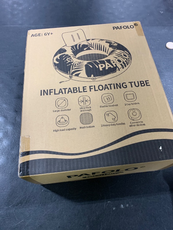 Photo 1 of Inflatable River Tube Float, XL 53" Pool Float Adult, River Tubes for Floating Heavy Duty with Mesh Bottom, Water Tubes for Floating Lake, Comfortable Backrest & Cup Holders,450 lbs Weight Capacity