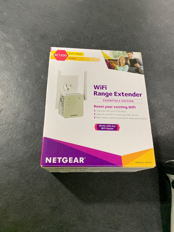 Photo 1 of NETGEAR Wi-Fi Range Extender EX6120 - Coverage Up to 1500 Sq Ft and 25 Devices with AC1200 Dual Band Wireless Signal Booster & Repeater (Up to 1200Mbps Speed), and Compact Wall Plug Design, White