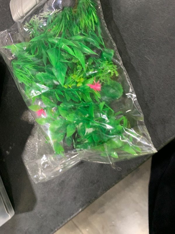 Photo 1 of PietyPet Fish Tank Accessories Green Plants, 10pcs Green Fish Tank Decorations, Aquarium Decor Plastic Plants
