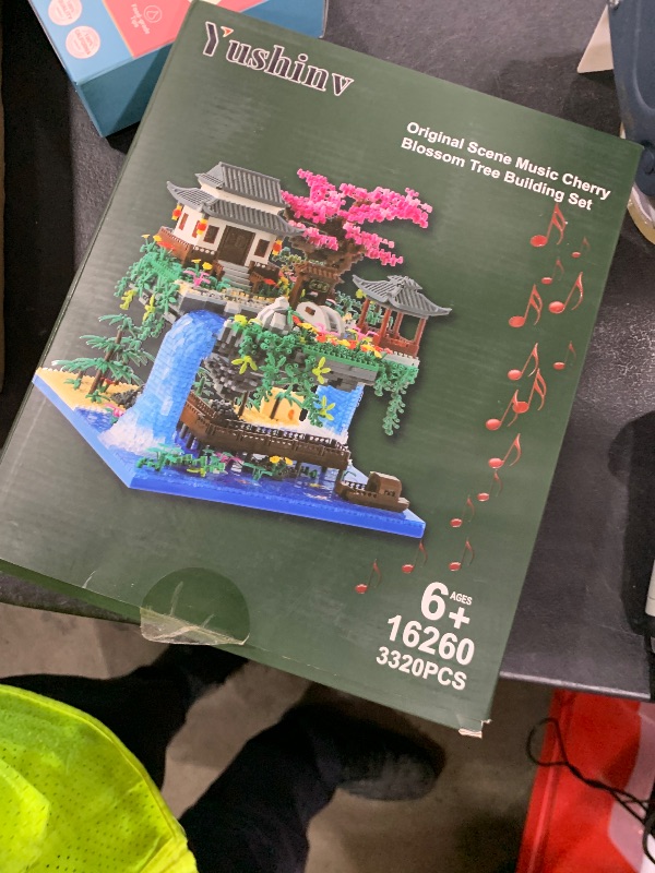 Photo 1 of Yushinv Cherry Blossom Tree Building Set with Gift Box, Original Music Cherry Blossom Tree House(Type :Symphony), Japanese Sakura Tree House Lights Building Kit3320 Pcs, Cherry Bonsai Building Set.