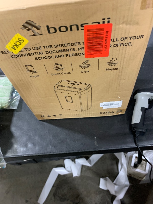 Photo 1 of Bonsaii Paper Shredder, 3.4 Gals Wastebasket, 5-6 Sheet Crosscut Shredder for Home Use
