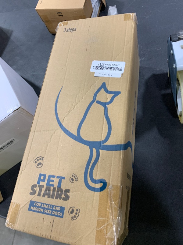 Photo 1 of Dog Stairs for Small Dogs & Cats, 3-Step Non-Slip Pet Steps for Couch Sofa and Chair, Grey, 13.6" H