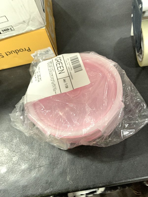 Photo 1 of Vdomus Collapsible Food Storage Containers - Leak Proof, Microwave Safe - 40.5oz/1.2L Airtight Silicone Food Containers - Meal Prep Collapsible Bowls with Lids - Set of 3 - Pink