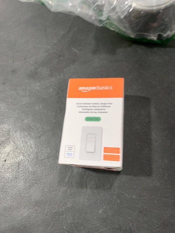 Photo 1 of Amazon Basics Smart Dimmer Switch, Single Pole, Works with Alexa Only, 2.4 GHz Wi-Fi, No Hub Required, White