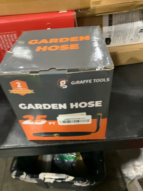 Photo 1 of Giraffe Tools Garden Hose 25FT Lightweight Lay Flat Water Hose Kink Free Flexible Hose with 9 Spray Function Nozzle?Black?