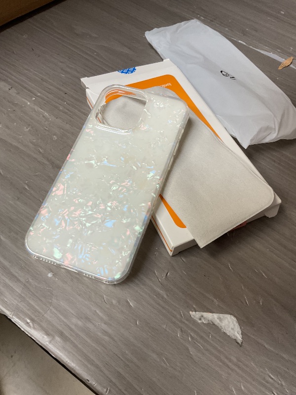 Photo 1 of LONLI Hue White Pearl Tort Phone Case for iPhone 14 Pro Case | 360Ã‚° Shock-Absorbent Bumper, Cute, Unique, Aesthetic, Phone Cover, for Women and Girls