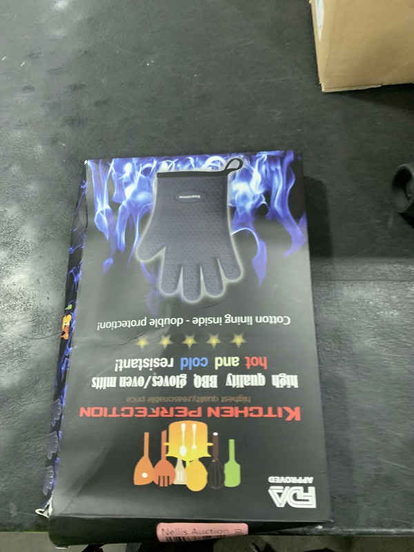 Photo 1 of KITCHEN PERFECTION Silicone Smoker Oven Gloves-Extreme Heat Resistant BBQ Gloves-Handle Hot Food Right on Your Grill Fryer & Pit|Waterproof Grilling Cooking Baking Mitts|Superior Value Set +3 Bonuses