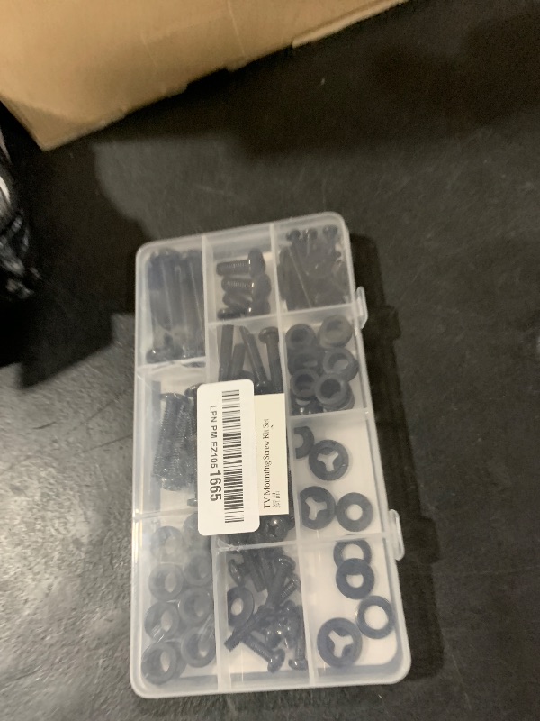 Photo 1 of 92PCS Universal TV Mounting Hardware Screw Kit Set - M4 M5 M6 M8 Screws, Spacers and Washers for Most TV/Monitor VESA Mount, TV Mount Replacement Screws with Box up to 80", Black
