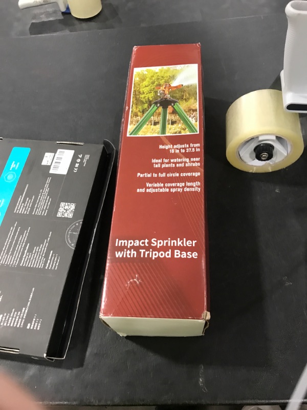 Photo 1 of Hourleey Impact Sprinkler on Tripod Base, Heavy Duty Brass Sprinklers for Yard Lawn Garden, 0-360 Degree Large Area Coverage, 3/4 Inch Connector Extension Legs Flip Locks with Brass Sprinkler Head