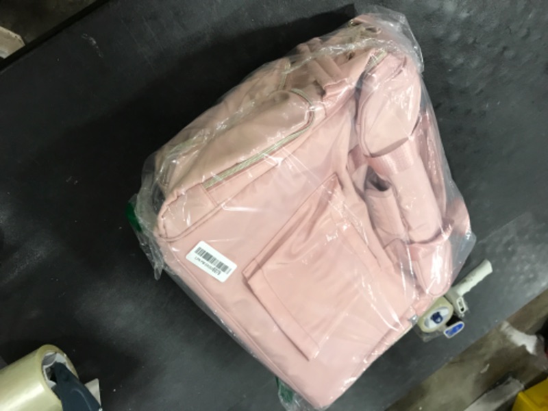 Photo 1 of Prokva Rolling Teacher Bag with Wheels, Teacher Tote Bag with Detachable Trolley, Fits for 15.6" Laptop, Pink (Patent Design)