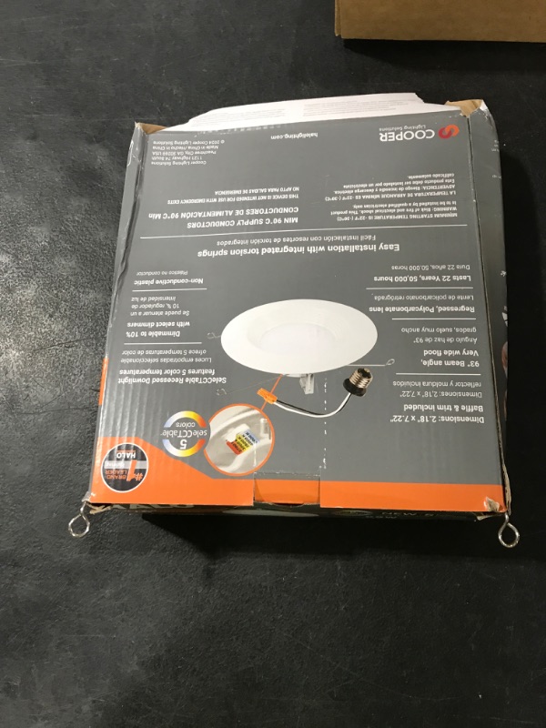Photo 1 of HALO LT 5 Inch / 6 Inch LED Recessed Light Trim, 5 Color Temperatures, Dimmable Baffle Can Light - LT56079FS1EWHR