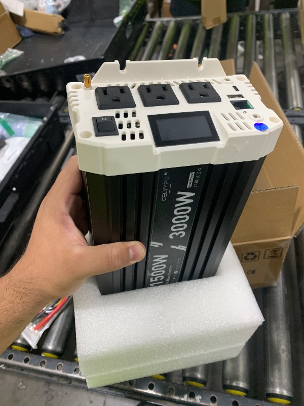 Photo 1 of 1500 watt Pure sine Wave Inverter, 12V DC to 110V AC Power Inverter, Used for Solar Emergency Power Supply in RV Homes, with 3 AC Output sockets, USB Port, Type-C Port, Remote Control with LCD Screen