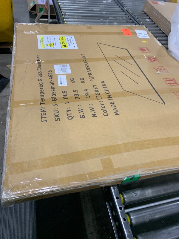 Photo 1 of [Tempered Glass] 46" x 55" Glass Chair Mat, Heavy Duty Hard Floor Mat with Round Corner and Polished Edge, Office Chair Mat for Carpet Office Home Hardwood Floor Desk