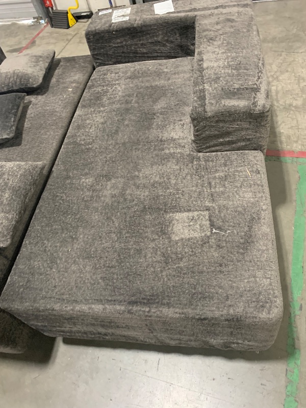 Photo 1 of ChicFurnit 104" Cloud Sectional Couches, Modular L-Shape Sofa with Deep Seat, Full Foam Sectional Couch with Left Chaise, Floor Boneless Sofa for Living Room Bedroom, No Assembly Required, Dark Gray