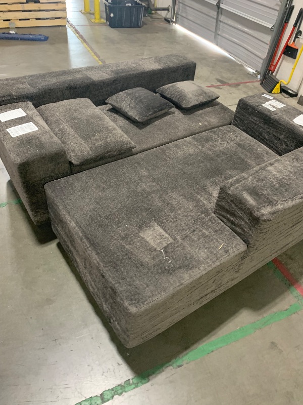 Photo 1 of ChicFurnit 104" Cloud Sectional Couches, Modular L-Shape Sofa with Deep Seat, Full Foam Sectional Couch with Left Chaise, Floor Boneless Sofa for Living Room Bedroom, No Assembly Required, Dark Gray