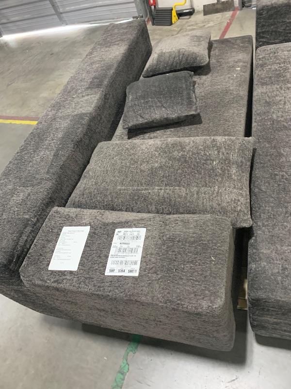 Photo 1 of ChicFurnit 104" Cloud Sectional Couches, Modular L-Shape Sofa with Deep Seat, Full Foam Sectional Couch with Left Chaise, Floor Boneless Sofa for Living Room Bedroom, No Assembly Required, Dark Gray