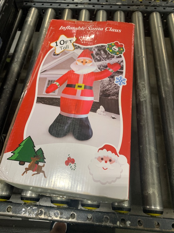 Photo 1 of 10FT Christmas Inflatables Santa Claus Outdoor Decoration, Giant Blow up Santa Claus with Built-in LED Lights, Classic Xmas Decor for Yard Garden Lawn Hall Plaza Mall Holiday Party, Inflates Quickly