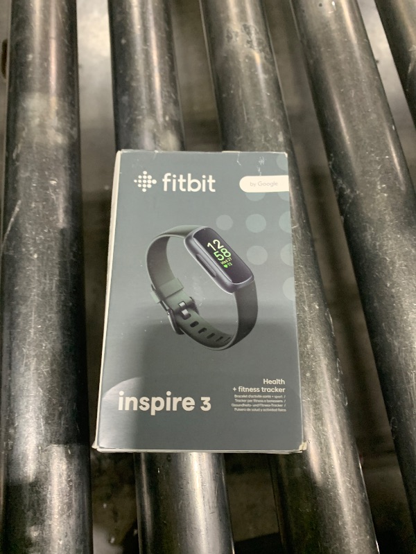 Photo 1 of Fitbit Inspire 3 Health &-Fitness-Tracker with Stress Management, Workout Intensity, Sleep Tracking, 24/7 Heart Rate and more, Midnight Zen/Black One Size (S & L Bands Included)