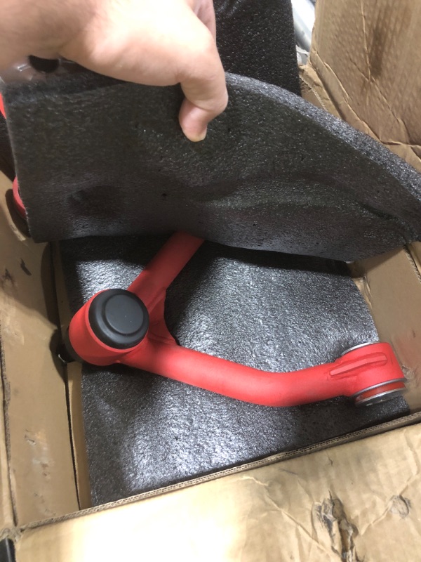 Photo 1 of 2-4" Lift Front Upper Control Arms for 1988-1998 Chevy GMC K1500, 1993-1994 Blazer, 1995-1999 Tahoe, 1992-1999 Yukon, Suburban K1500, PU Bushing, 2 Replacement Ball Joints, Wrinkle Red