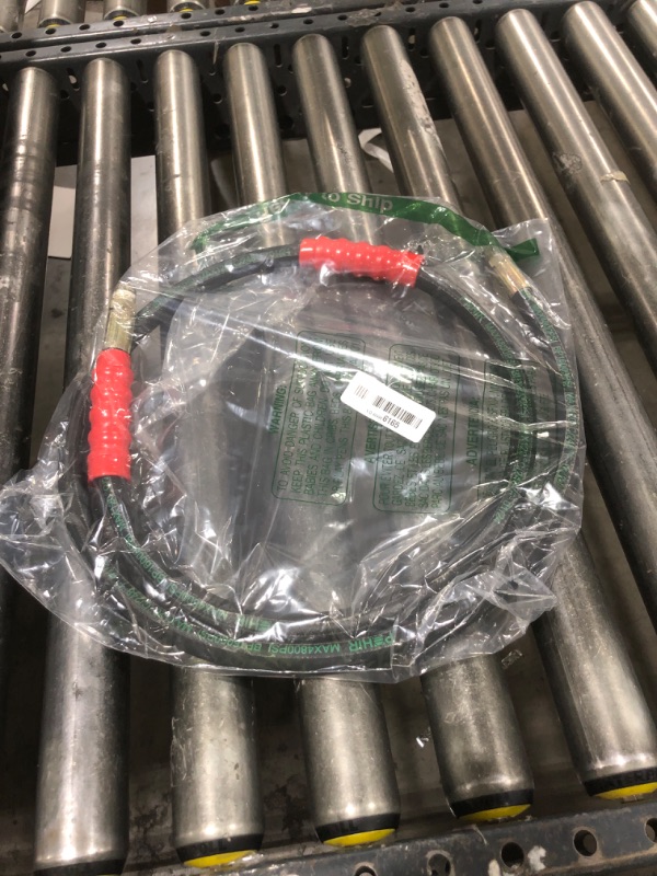 Photo 1 of Heliwoo Pressure Washer Whip Hose 5FT, 3/8'' Reel Connector for Power Washer, 248°F Hot Water Jumper with 3/8'' Quick Connect Adapter Set, Steel-Braided-4800 PSI