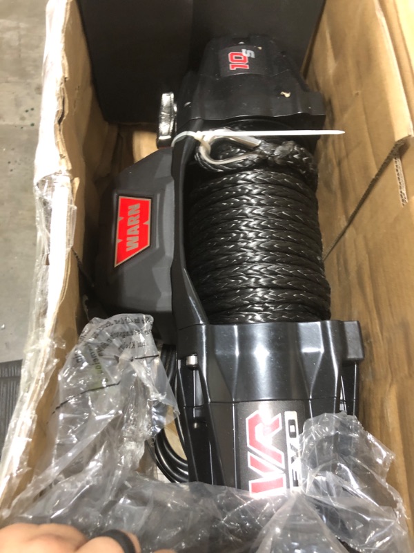 Photo 1 of WARN 103253 VR EVO 10-S Electric 12V DC Winch with Synthetic Rope: 3/8" Diameter x 90' Length, 5 Ton (10,000 lb) Pulling Capacity
