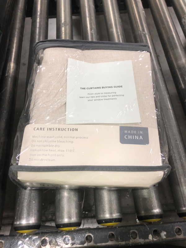 Photo 1 of 100% Blackout Shield Linen Blackout Curtains for Bedroom 84 Inches Long, Back Tab/Rod Pocket Living Room Drapes, Thermal Insulated Blackout Curtains 2 Panels Set, 50" W x 84" L, Cream