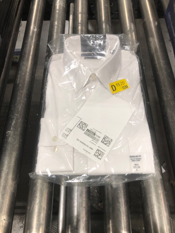 Photo 1 of Tommy Hilfiger Men's Dress Shirt Regular Fit Non Iron Solid, White, 16.5" Neck 32"-33" Sleeve