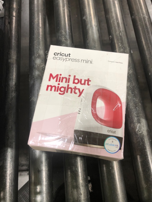 Photo 1 of Cricut EasyPress Mini Heat Press for Pressing Small Objects Like Shoes, Stuffed Animals, Hats & More, 3 Heat Settings & Precision Tip, Ceramic-Coated Heat Plate, Compact & Lightweight, Raspberry