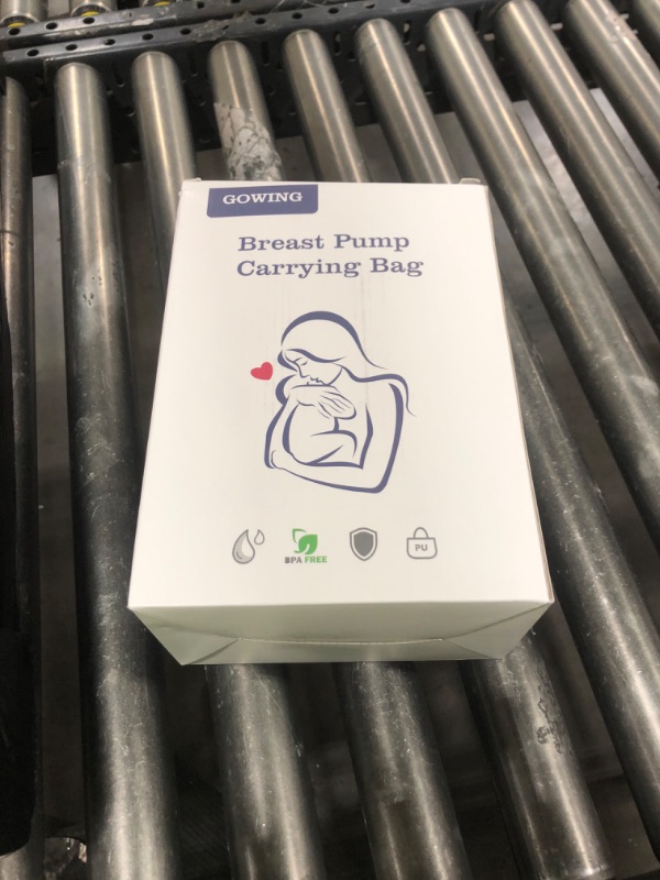 Photo 1 of Gowing Wearable Breast Pumps Carrying Bag, Hard Shell Case with Removable Tray, Watertight Breast Pump Storage Bag Compatible with Most of Wearable Breast Pumps, Holds 2 Pumps