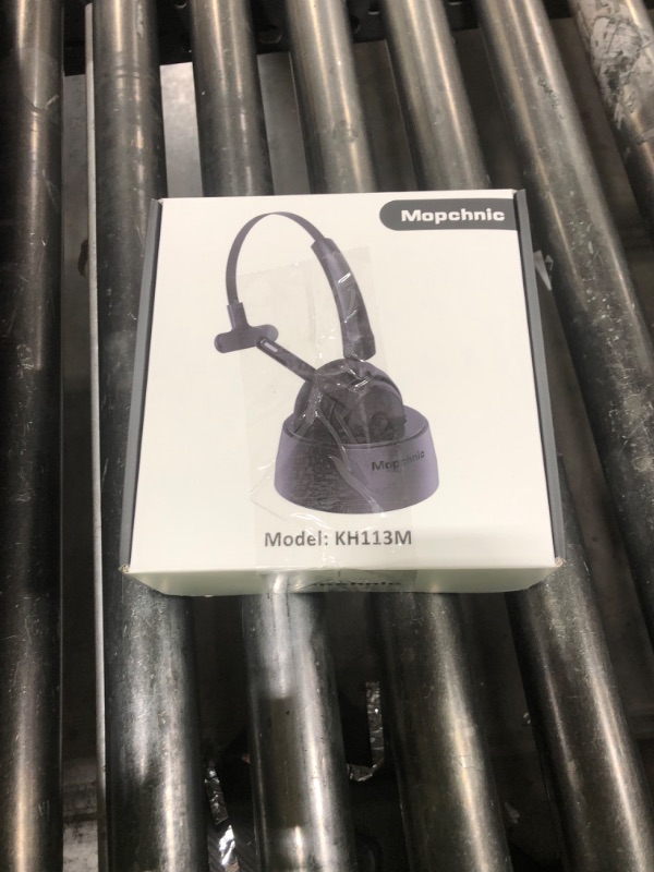 Photo 1 of Mopchnic Bluetooth Headset, Wireless Headphone with AI Noise-Canceling Microphone for Computer, On Ear Bluetooth Headset with USB Dongle for Office Call Center Skype Zoom Meeting Online Class (Black)